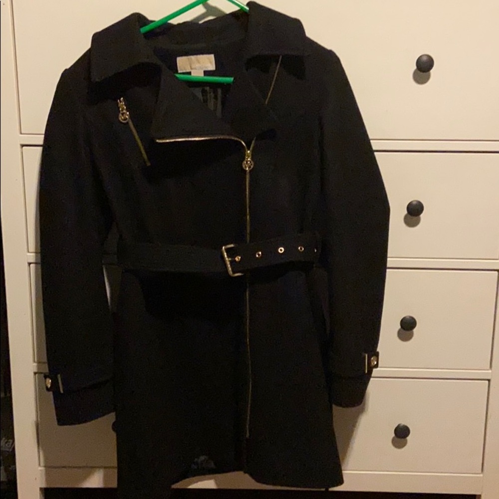 Michael Kors Asymmetrical Belted Trench Coat